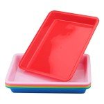 21-Pack Colorful Plastic Serving and Organizer Trays