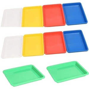 10 Pack Colorful Plastic Art Trays for Crafts