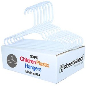 30-Pack Non-Slip Plastic Hangers for Kids