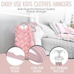 Kids Velvet Non-Slip Hangers - 50 Pack Pink