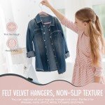 Kids Velvet Non-Slip Hangers - 50 Pack Pink
