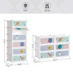 SONGMICS Kids' Shoe Rack with Doors, 6-Slot Stackable Storage Organizer, Plastic Wardrobe, Toys, Books, Clothes, 12.2 x 16.9 x 41.3 Inches, Cloud White ULPC904W01