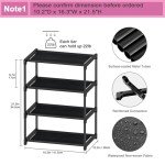 Autonomier 4 Tier Small Shoe Rack, Narrow Stackable Kids Toddler Adult Shoe Storage Organizer Shelf for Closet Floor Entryway Bedroom, Space Saver Shoe Rack Organization Shelves