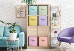 Sorbus Foldable Storage Cube Basket Bin - Great for Nursery, Playroom, Closet, Home Organization ( Pastel Multi-Color, 6 Pack)