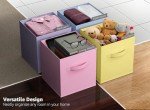 Sorbus Foldable Storage Cube Basket Bin - Great for Nursery, Playroom, Closet, Home Organization ( Pastel Multi-Color, 6 Pack)