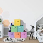 Sorbus Foldable Storage Cube Basket Bin - Great for Nursery, Playroom, Closet, Home Organization ( Pastel Multi-Color, 6 Pack)
