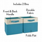 RiverRidge Kids storage bins - 10.5 Cube Storage Organizer with Handles - Turquoise Two-Tone closet organizers and storage for Toys, Shoes & More – Fits Cabinets