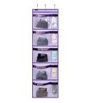 ANZORG Weekly Kids Clothes Organizer Day of Week School Clothing Storage Monday to Friday Hanging Closet Organizer (Purple)