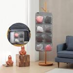 ANZORG Dual-Sided Hanging Closet Organizer for Socks Underwear Bra Kids Storage Organizer for Baby Clothes Toddler Shoes with 26 Pockets (Grey-Mesh Pockets)