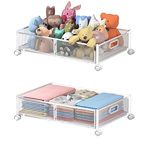 Rolling under-bed toy drawers