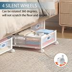 Uyokcnie Under Bed Storage Containers, Under Bed Shoe Storage With Wheels, Foldable Bedroom Storage Organization with Handles, Under Bed Storage Bins Drawer For Clothes, Blankets And Shoes, Bedding