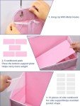 Wakaye Over the Door Organizer, Closet Door Hanging Organizer with 5 Tier Large Capacity Pockets, Heavy Duty Pantry Behind Door Storage Organizer for Bedroom Bathroom Nursery Kids Toys Diaper, Pink
