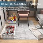 Uyokcnie Under Bed Storage Containers, Under Bed Shoe Storage With Wheels, Foldable Bedroom Storage Organization with Handles, Under Bed Storage Bins Drawer For Clothes, Blankets And Shoes, Bedding