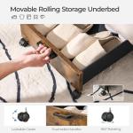 FOUCSSOMEI Under Bed Storage Longer Size, UnderBed Storage with Wheels, Under Bed Drawers, Metal Frame, for Clothes Books Blankets Toys Organizer, Patented Design, 2 Packs