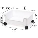 Noamus 3 Pack Under Bed Storage, Underbed Toys Storage Containers with Wheels, Plastic Bedroom Storage Organization, Under Bed Storage Bins Drawer For Clothes Blankets Shoes Books, White