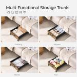 FOUCSSOMEI Under Bed Storage Longer Size, UnderBed Storage with Wheels, Under Bed Drawers, Metal Frame, for Clothes Books Blankets Toys Organizer, Patented Design, 2 Packs