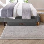 MUSEHOMEINC Upholstered Solid Wood Under Bed Storage Drawer with 4-Wheels for Bedroom/Leather Handle,Wooden Underbed Storage Organizer,Drawer Under Bed,Suggested for Twin and Full Size Platform Bed