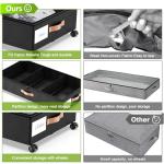 DGFCK Under Bed Storage with Wheels, 2-Pack Under Bed Storage Containers with Clear Lids, XXL 65L Under the bed storage Organizer Bins, Rolling Under Bed Metal Drawer for Clothes,Shoes,Toys (Black)