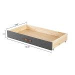 MUSEHOMEINC Upholstered Solid Wood Under Bed Storage Drawer with 4-Wheels for Bedroom/Leather Handle,Wooden Underbed Storage Organizer,Drawer Under Bed,Suggested for Twin and Full Size Platform Bed