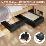 Under Bed Storage with Wheels(2-Pack),Extra Large 66L Under the Bed Storage Organizer with Lid,Rolling Under the Bed Storage Metal Drawer for Clothes,Shoes,Toys for Dorm Bedroom (35.6 x17.2x 6.7 in)