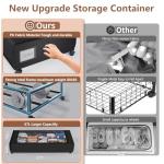 Under Bed Storage with Wheels(2-Pack),Extra Large 66L Under the Bed Storage Organizer with Lid,Rolling Under the Bed Storage Metal Drawer for Clothes,Shoes,Toys for Dorm Bedroom (35.6 x17.2x 6.7 in)