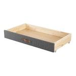 MUSEHOMEINC Upholstered Solid Wood Under Bed Storage Drawer with 4-Wheels for Bedroom/Leather Handle,Wooden Underbed Storage Organizer,Drawer Under Bed,Suggested for Twin and Full Size Platform Bed