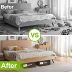 DGFCK Under Bed Storage with Wheels, 2-Pack Under Bed Storage Containers with Clear Lids, XXL 65L Under the bed storage Organizer Bins, Rolling Under Bed Metal Drawer for Clothes,Shoes,Toys (Black)