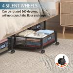 Under Bed Storage Containers, Shoe Storage With Wheels, Foldable Bedroom Storage Organization with Handles, Under Bed Storage Bins Drawer For Clothes, Blankets And Shoes, Bedding (2 Pack, Black)