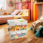 17 QT Plastic Storage Bin with Lid, Clear Organizing Container with Removable Tray, Multipurpose Stackable Storage Box for Home, Office and School Supplies