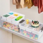 17 QT Plastic Storage Bin with Lid, Clear Organizing Container with Removable Tray, Multipurpose Stackable Storage Box for Home, Office and School Supplies