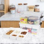 17 QT Plastic Storage Bin with Lid, Clear Organizing Container with Removable Tray, Multipurpose Stackable Storage Box for Home, Office and School Supplies