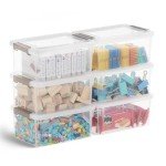 Jalove 3.2QT Small Plastic Storage Bins with Lids, 6 Packs Clear Storage Containers for Organizing, Stackable Storage Boxes, Craft Organization and Storage for Closet,School,Classroom,Playroom,Office
