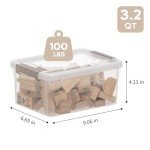 Jalove 3.2QT Small Plastic Storage Bins with Lids, 6 Packs Clear Storage Containers for Organizing, Stackable Storage Boxes, Craft Organization and Storage for Closet,School,Classroom,Playroom,Office