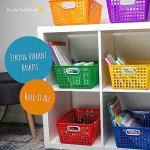 Really Good Stuff Plastic Storage Baskets with Handles, 13” x 10”, Rainbow Colors 6 pk, Bins for Books & Supplies, Organize Classroom & Home, Paper Trays, Teacher Bins, Essentials & Must Haves