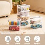 Jalove 3.2QT Small Plastic Storage Bins with Lids, 6 Packs Clear Storage Containers for Organizing, Stackable Storage Boxes, Craft Organization and Storage for Closet,School,Classroom,Playroom,Office