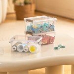 Jalove 3.2QT Small Plastic Storage Bins with Lids, 6 Packs Clear Storage Containers for Organizing, Stackable Storage Boxes, Craft Organization and Storage for Closet,School,Classroom,Playroom,Office