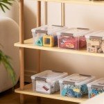 Jalove 3.2QT Small Plastic Storage Bins with Lids, 6 Packs Clear Storage Containers for Organizing, Stackable Storage Boxes, Craft Organization and Storage for Closet,School,Classroom,Playroom,Office