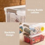 Jalove 3.2QT Small Plastic Storage Bins with Lids, 6 Packs Clear Storage Containers for Organizing, Stackable Storage Boxes, Craft Organization and Storage for Closet,School,Classroom,Playroom,Office