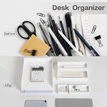 NUSIGN Paper Letter Tray Organizer Stackable, 6 Pieces Desk Accessories & Workspace Organizers, File Sorter Office Supplies for Desk, White
