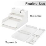 NUSIGN Paper Letter Tray Organizer Stackable, 6 Pieces Desk Accessories & Workspace Organizers, File Sorter Office Supplies for Desk, White