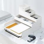 NUSIGN Paper Letter Tray Organizer Stackable, 6 Pieces Desk Accessories & Workspace Organizers, File Sorter Office Supplies for Desk, White