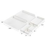 NUSIGN Paper Letter Tray Organizer Stackable, 6 Pieces Desk Accessories & Workspace Organizers, File Sorter Office Supplies for Desk, White