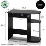 Furinno Go Green Home Laptop Notebook Computer Desk/Table with 2 Drawer Bins, Black/Grey/Black