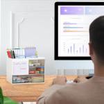 Multifunction Desk Organzier with Drawers, Cosmetic/Makeup Vanity Organizer Box, 3 Drawers Plastic Stationary Storage Organzier, Desktop Desk Storage Drawers for Office Supplies, School, Home (White)