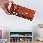 OSteed Desk Craft Organizer and Storage with 4 Mixed Drawers, Stackable Plastic Desktop Accessories & Workspace Organizer for Office Stationary, Makeup Skincare, Sanitation Supplies, Blue