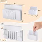 Desk Side Storage Under Desk Laptop Holder, No Drill Hanging Desk Organizer with Pen Holder, Clamp-On Table Side Tray Desktop Organization Mount for Office and Home (White)