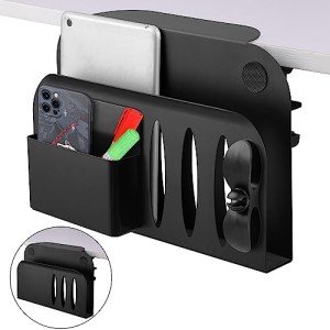 AnExer Under Desk Organizer with Pen Holder and Cable Clamp, Hanging Storage for Office and Home