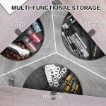 Euyona Makeup Organizer & Skincare Organizers, 360° Rotating Makeup Organizer with 6 Adjustable Compartments, Sturdy Clamp Desk Organizer for Desk Storage, Makeup Storage Kitchen Organization