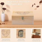 EXISTING Wooden Memory Keepsake Box, Floral Heart Engraved Large Keepsake Boxes with Lids, Memory Box Keepsakes Gift for Anniversary, Wedding, Memory, Birthday, Valentines Day, for Office or Home