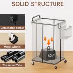 VOZZYOTO 150L Rolling Laundry Hampers on Wheels, 3 Section Laundry Basket with wheels with Side Bag for Dirty Clothes, Dorm Room Organization